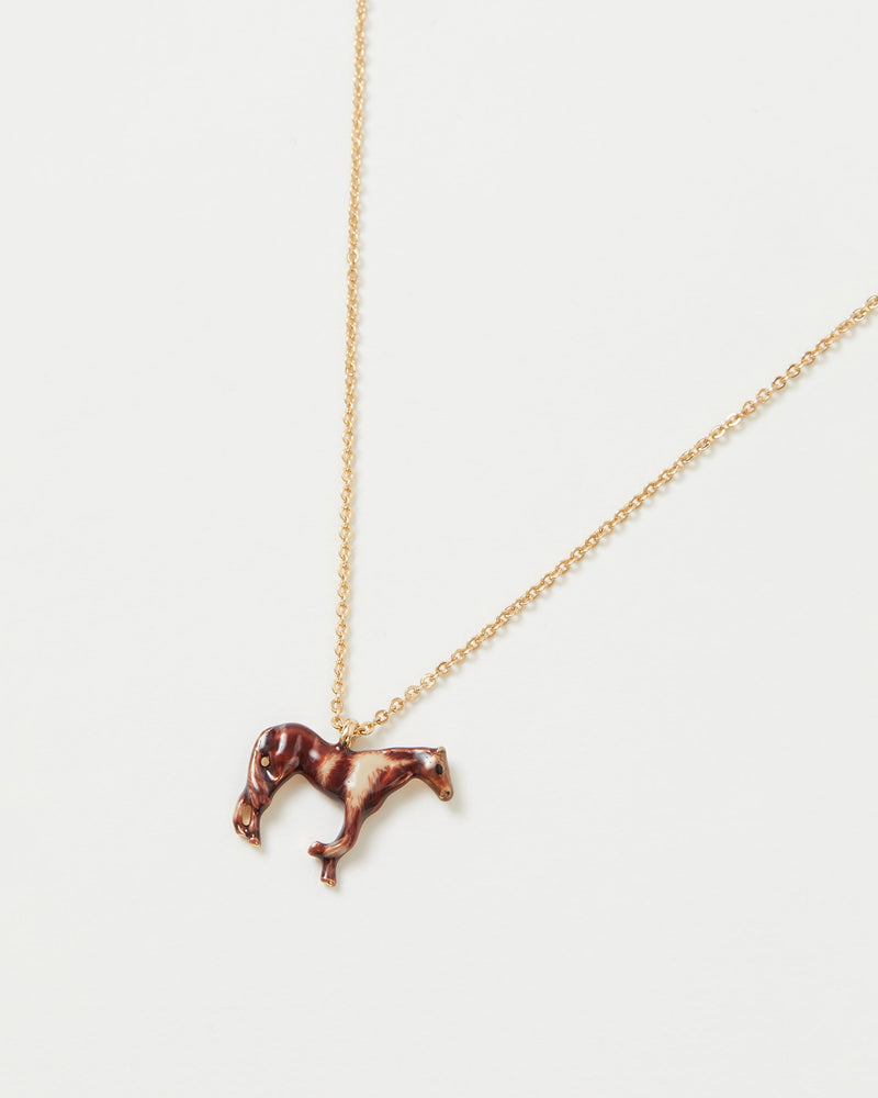 Fable England Enamel Farm Horse Short Necklace