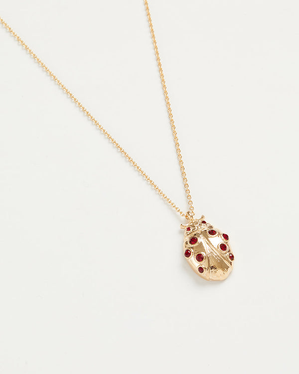 Fable England Gold Ladybird Long Necklace