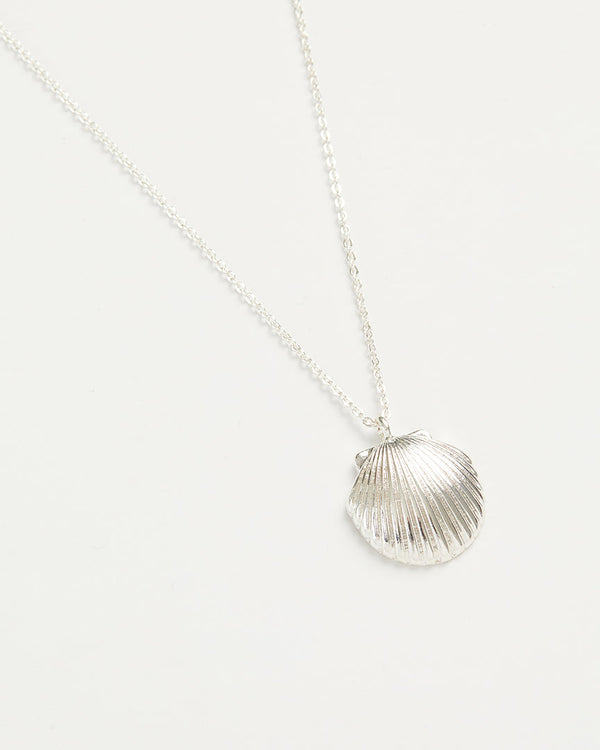 Fable England Silver Shell Long Necklace