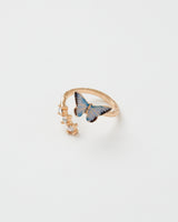 Enamel Blue Butterfly Ring