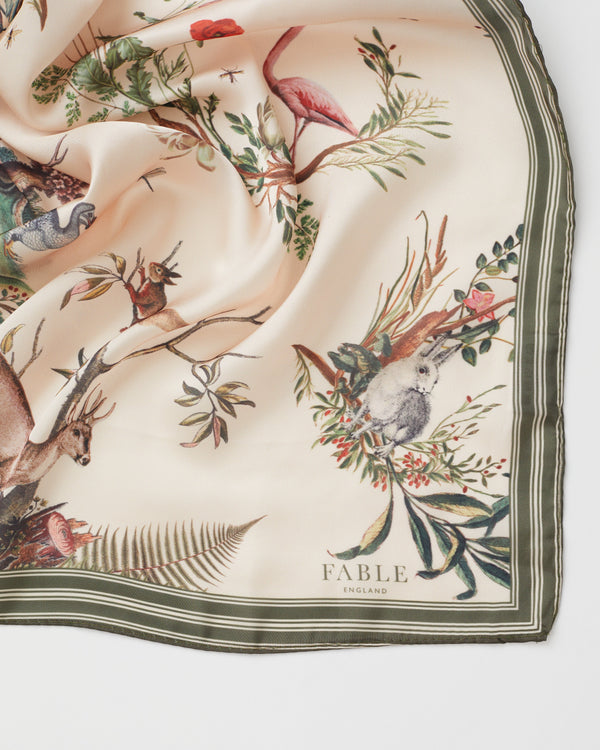 silk twilly with daisy flowers and birds – staiy.