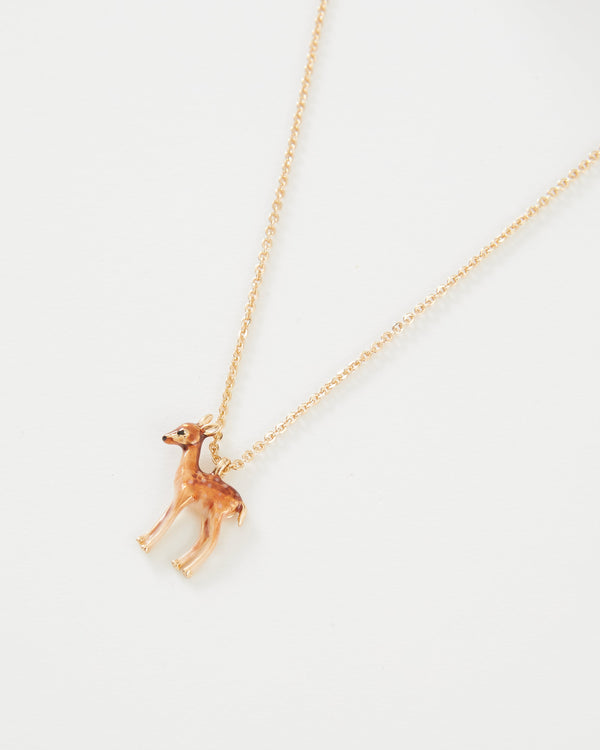 Fable England Enamel Fawn Necklace